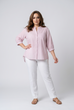 Jilly Fine Stripe Notch Neck Shirt