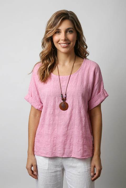 Lucille Textured Check Top