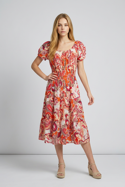 Eloise Paisley Floral Midi Dress