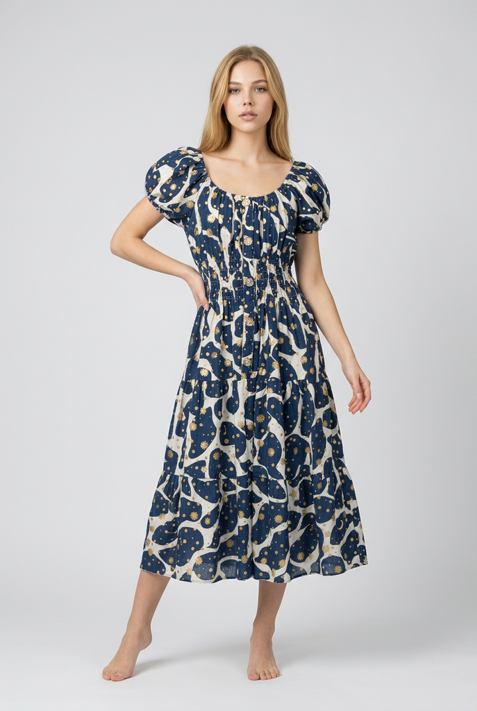 Eloise Abstract Spot Midi Dress