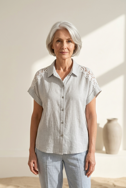 Penny Crochet Detail Shirt