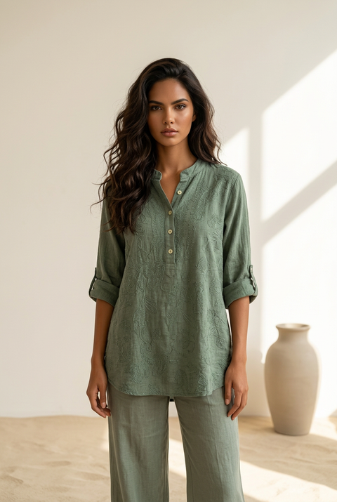 Zara Embroidered Shirt Top