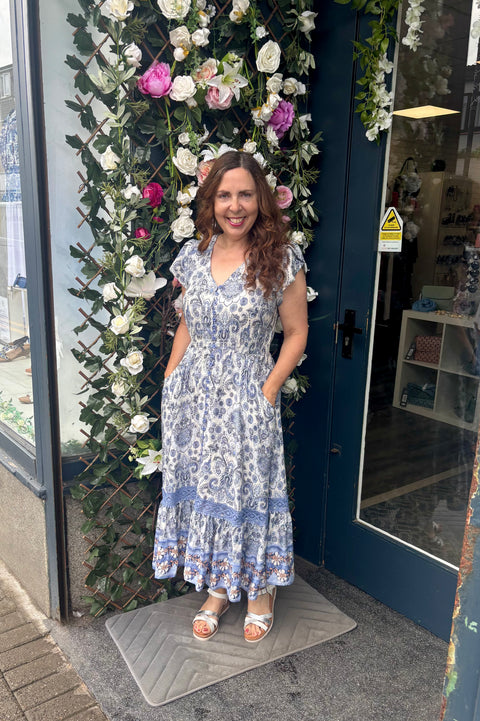 Bryony Paisley Flower Midi Dress