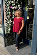 Nova Diamonte Frill Sleeve Top