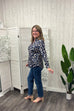 Susan Abstract Print Shirt Style Top
