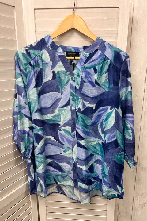 Meghan Abstract Leaf Shirt