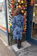 Rhona Leaf Print Cowl Neck Dress