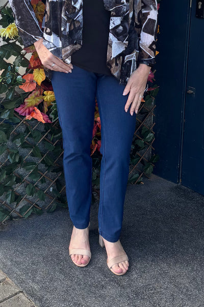 Caryn Pull-On Denim Trousers