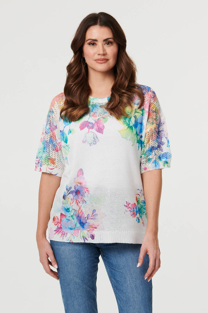 Penny Floral Print Knitted Top