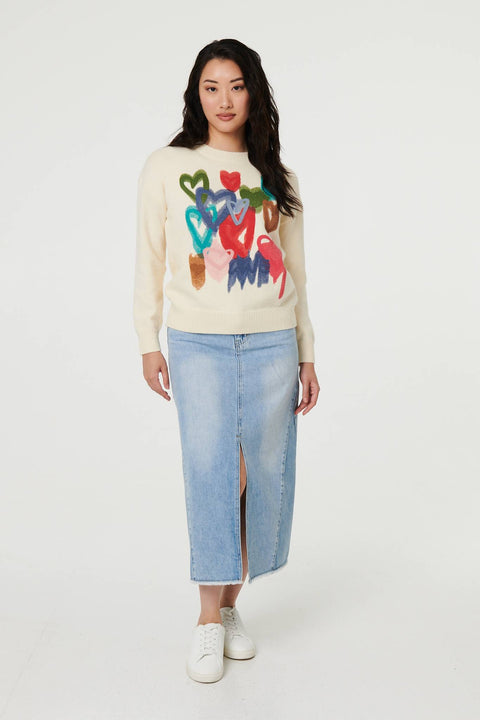 Phoebe Heart Print Knit