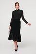 Vhari Pleat Detail Midi Skirt