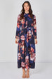 Lainey Floral Belted Maxi Shirt Dress