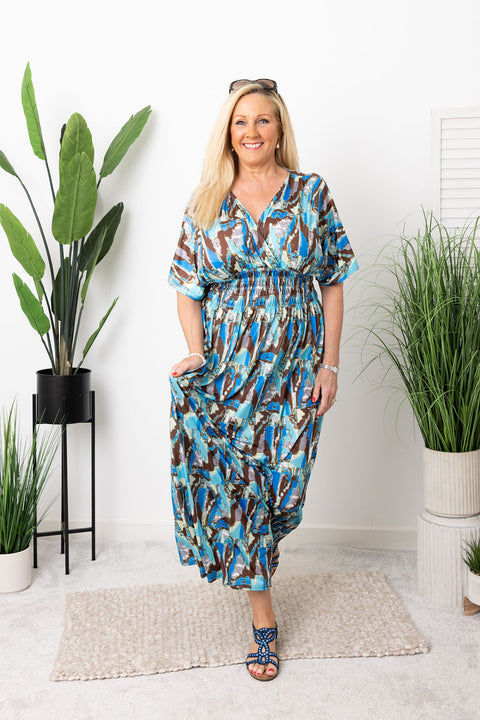 Lottie Abstract Print Crossover Maxi
