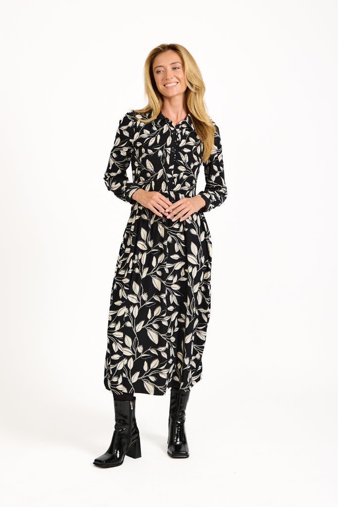 Darcie Leaf Print Dress
