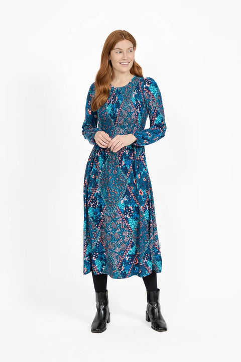 Melody Floral Print Shirred Dress