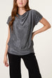 Lisa Metallic Cowl Neck Top