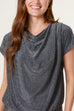 Lisa Metallic Cowl Neck Top