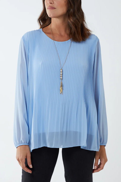 Lana Pleat Detail Dressy Top