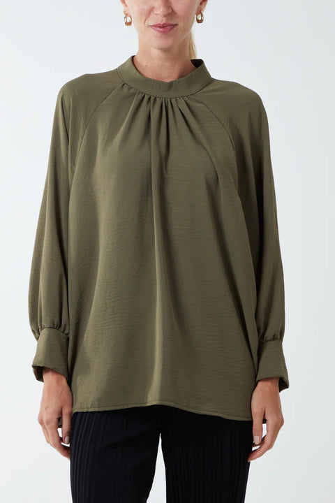 Emery High Neck Blouse Top