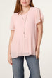Lana Pleat Detail Short Sleeve Top