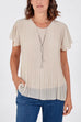 Lana Pleat Detail Short Sleeve Top