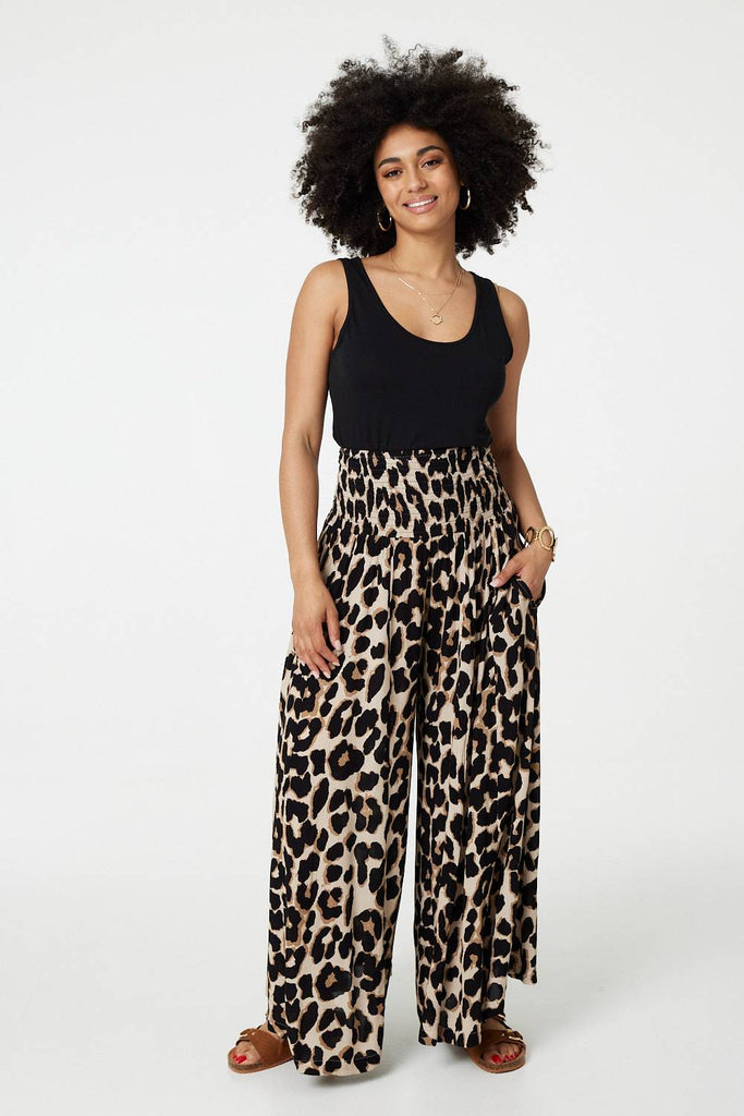 Marlie Animal Print Wide Leg Trousers