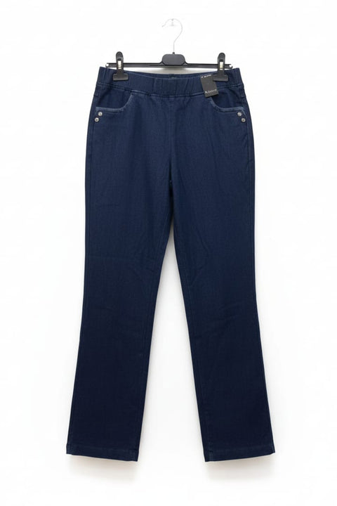 Caryn Petite Length Pull-On Denim Trousers