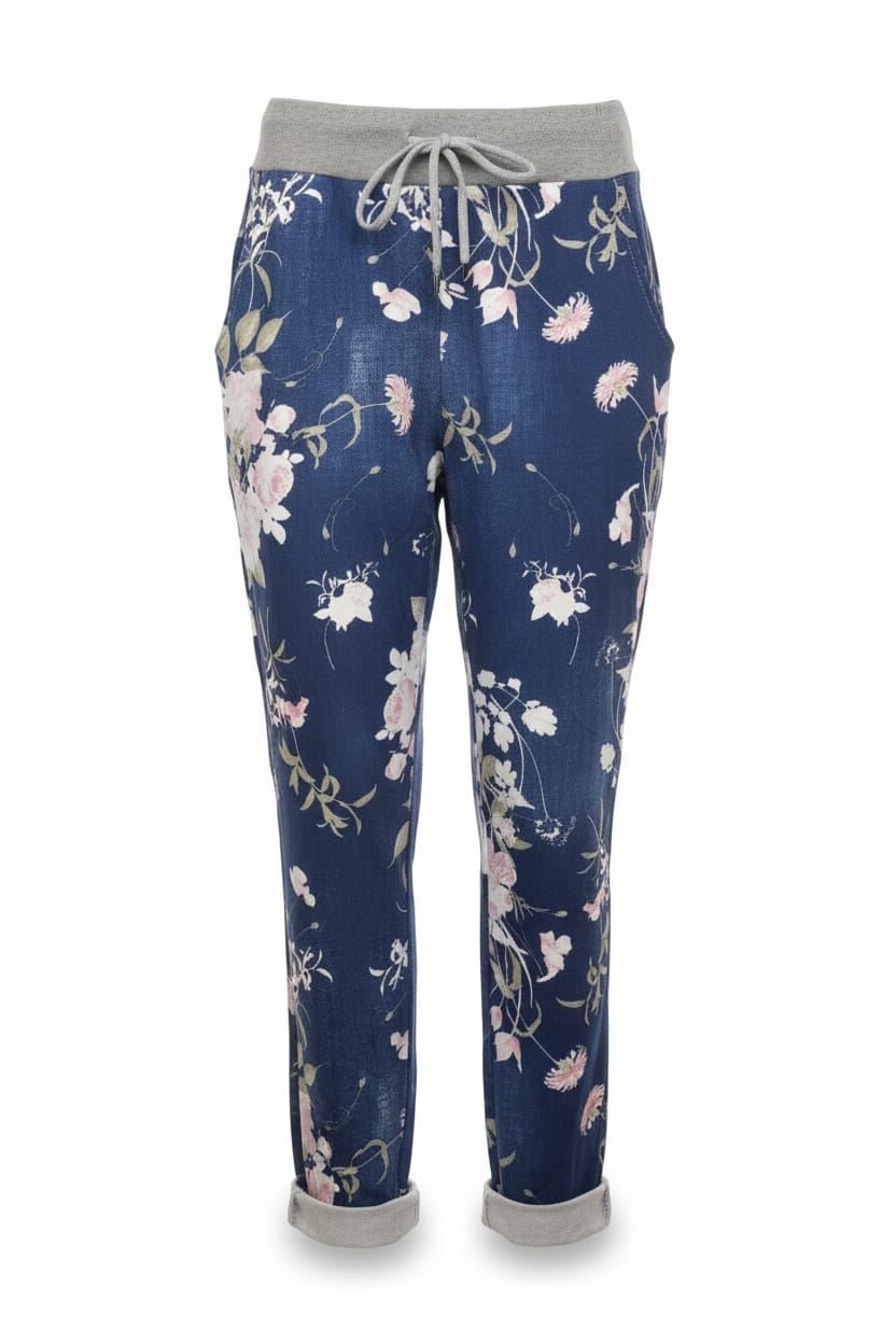 Harriet Trailing Floral Print Jean Joggers
