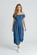 Emma Denim Maxi Bardot Dress