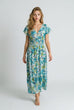 Eloise V-Neck Leaf Print Maxi