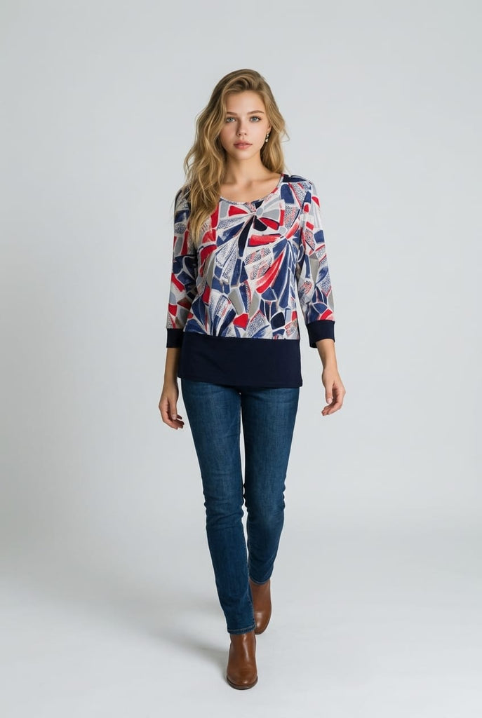 Melissa Abstract Flower Top