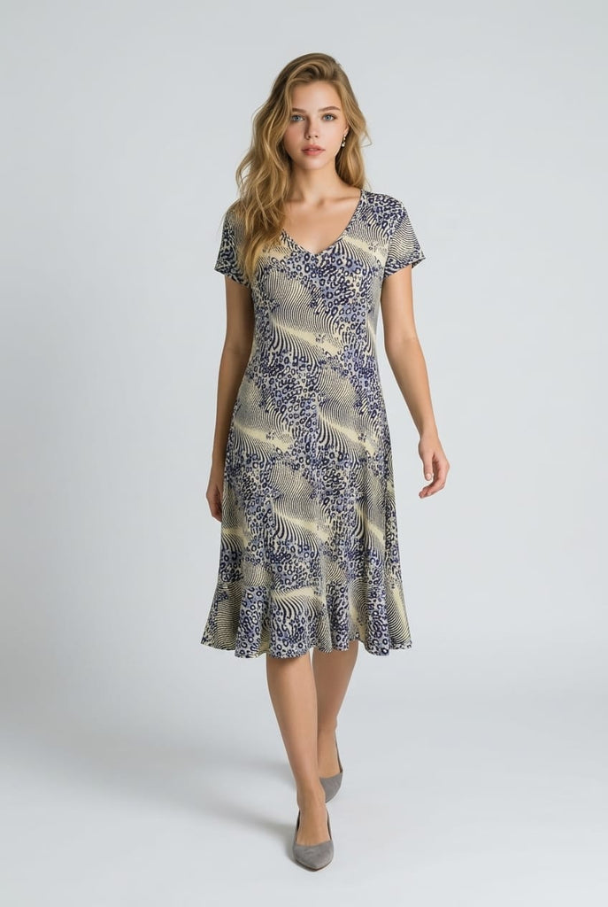 Eldora V-Neck Animal Print Dress
