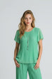 Lana Pleat Detail Short Sleeve Top