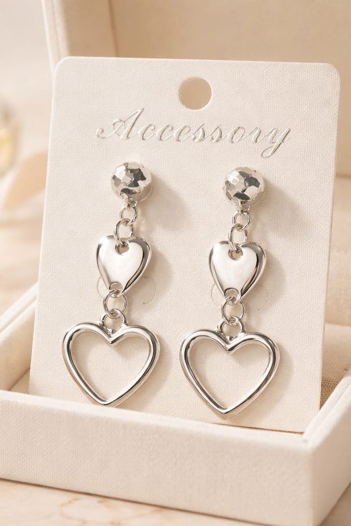 Cara Heart Drop Earrings