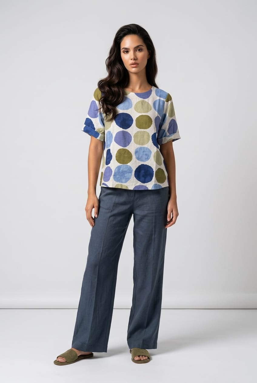 Sandie Spot Print Top