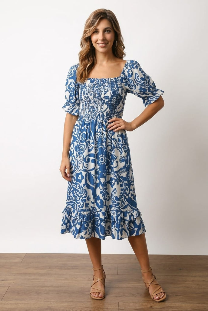 Tammy Baroque Print Dress