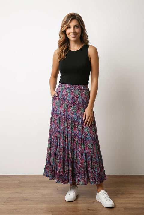 Miriam Speckle Print Maxi Skirt