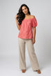 Talia Embroidered Bardot Top