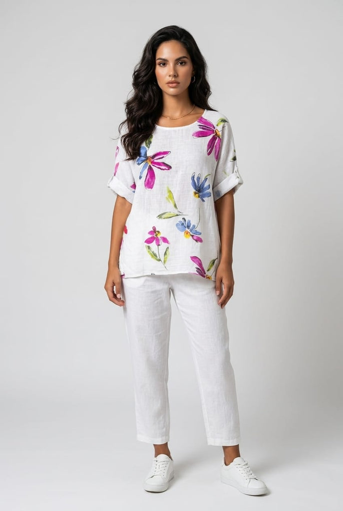 Karen Cotton Floral Top
