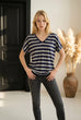 Meena V-Neck Striped Tee