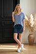 Meena V-Neck Striped Tee