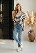 Meena V-Neck Striped Tee