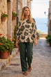 Mindy Blurred Leopard Batwing Knit