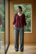 Finley Ruffle Sleeve V-Neck Knit
