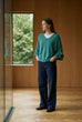 Finley Ruffle Sleeve V-Neck Knit