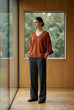 Finley Ruffle Sleeve V-Neck Knit