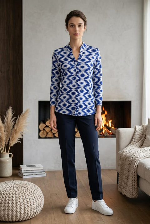 Karlie Aztec Sparkle Shirt Style Top