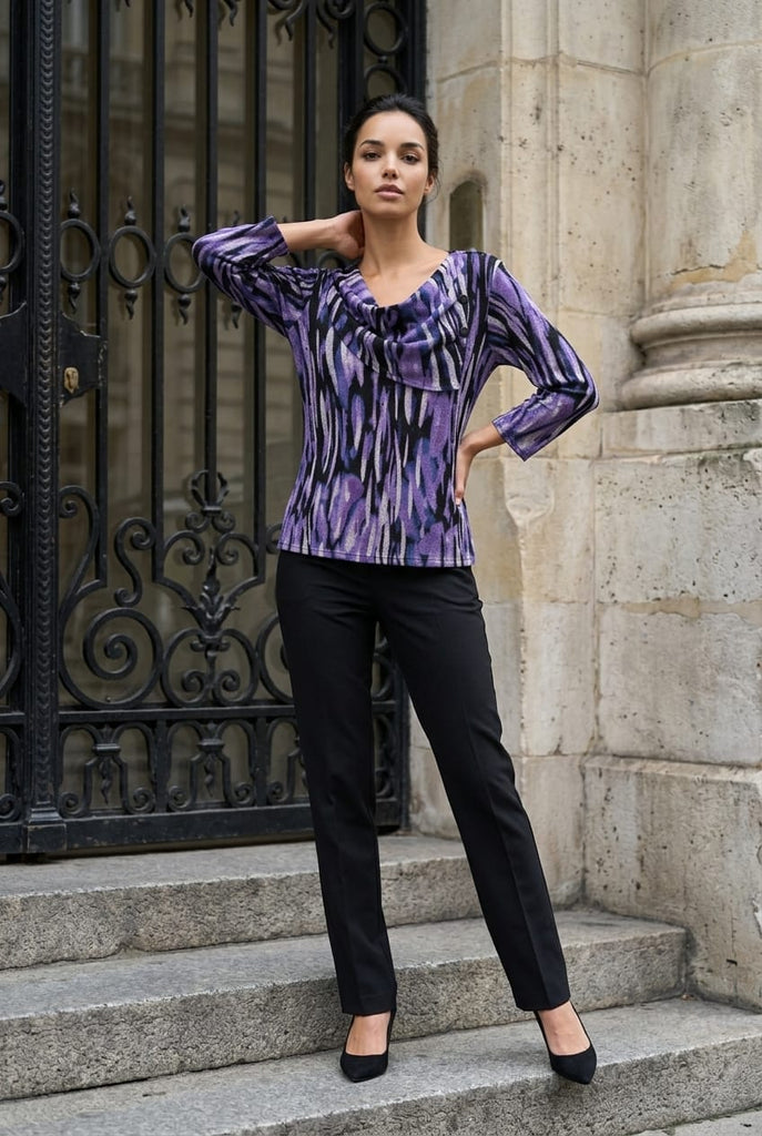 Lizzie Abstract Wave Print Top
