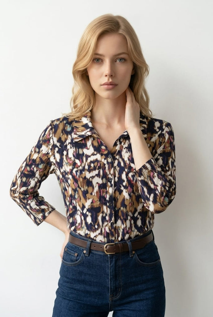 Rowan Abstract Shirt Style Top