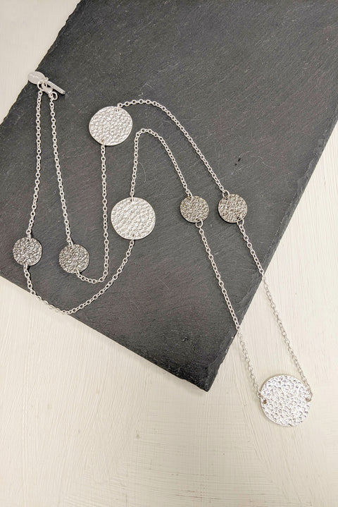 Leighton Hammered Disc Necklace